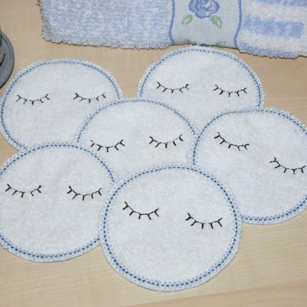 6er-Set ITH Stickdateien Abschminkpads mit Wimpern für den 20x30cm Stickrahmen